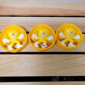 Set of 3 McDonald's Happy Meal Sonic The Hedgehog Super Sonic Yellow Roller